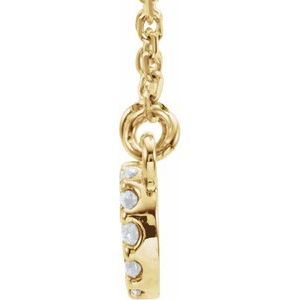 14K Yellow Gold Round 1Mm G-H I1 Infinity Necklace, Length: 16.5 In