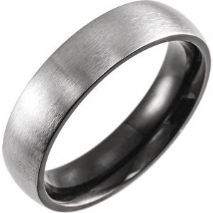 Black PVD Titanium 6 mm Half Round Comfort-Fit Satin Band