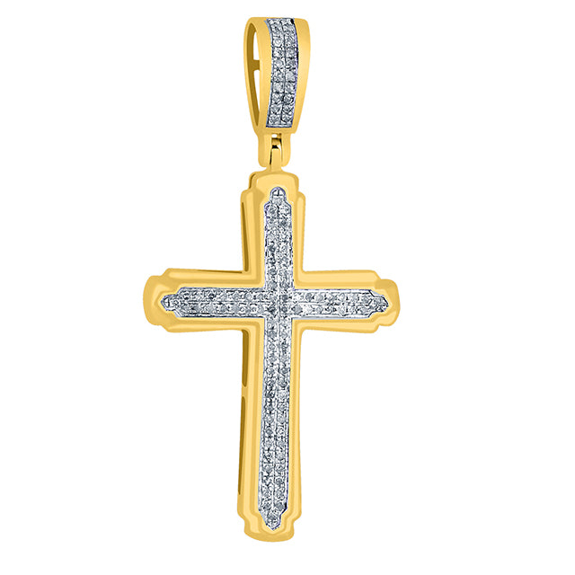 10K Yellow Gold 0.20-0.25 Cttw Diamond Cross