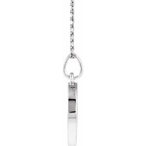 14K White Gold Round 3Mm G-H Si2-Si3 1/10 Ctw Natural Diamond Disc Pendant Necklace, Length: 18 In