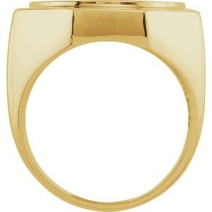 Yellow Gold 17.9 Mm Tab Back Polished Coin Frame Bezel Ring Mounting