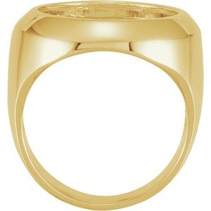 10K Yellow Gold 16.5 Mm Tab Back Polished Coin Frame Bezel Ring Mounting Size 9.75