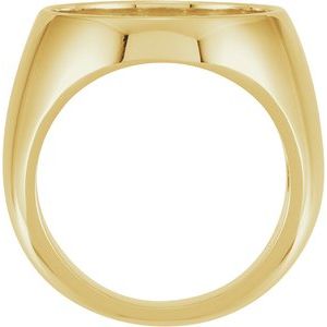 14K Yellow Gold 17.9 Mm Bezel Set Polished Coin Frame Bezel Ring Mounting Size 10