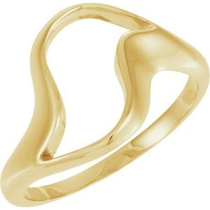 14K Yellow Gold Polished Freeform Ring Size 6