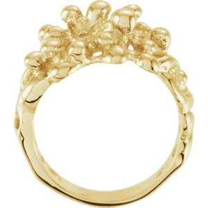 14K Yellow Gold Polished Nugget Ring Size 6