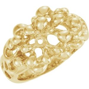 14K Yellow Gold Polished Nugget Ring Size 6