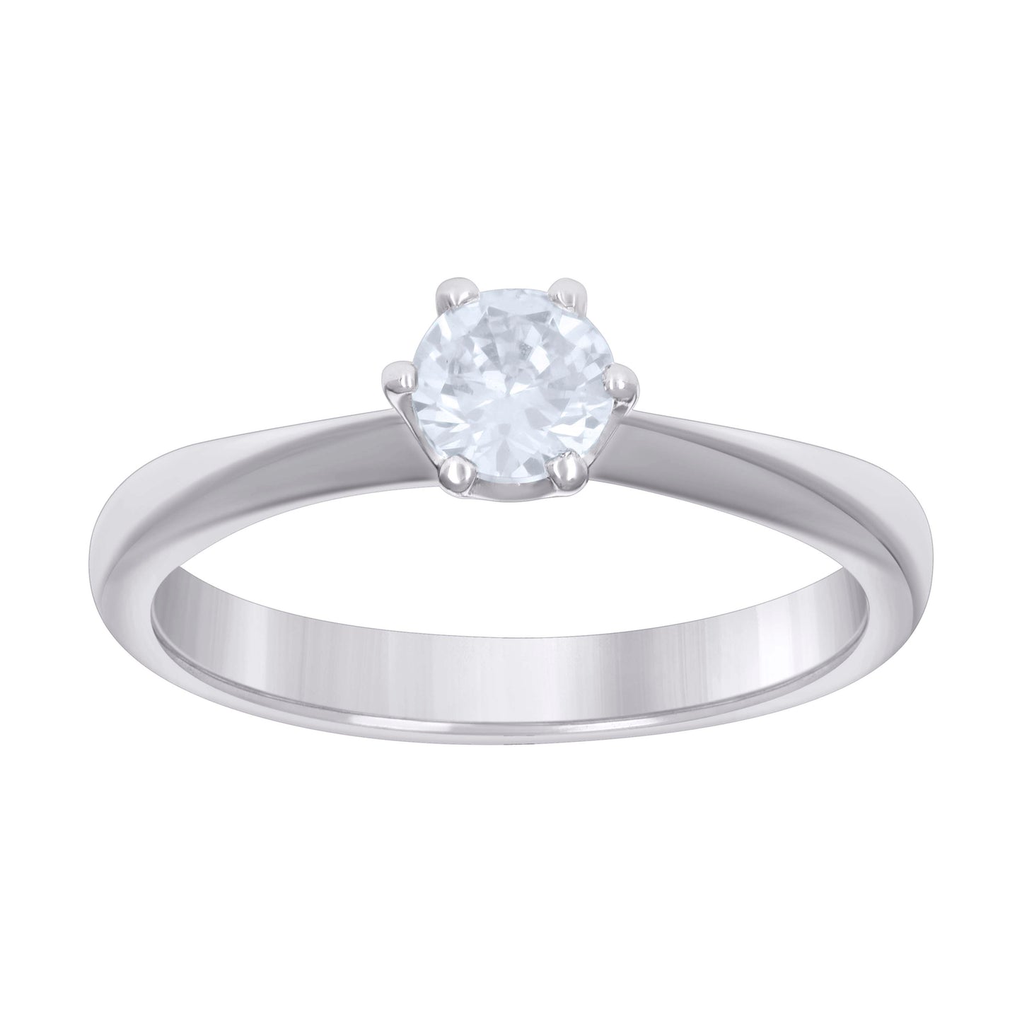 Sterling Silver Womens Round Cubic-Zirconia Solitaire Bridal Anniversary Engagement Wedding Ring S5-S9