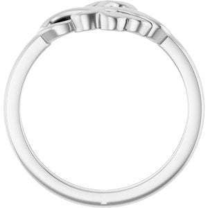14K White Gold Polished Freeform Ring Size 7