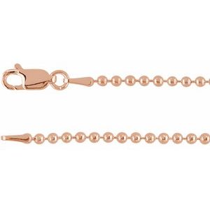 14K Yellow Or Rose Gold Or Yellow Gold Filled 2 Mm Lobster Clasp Polished Hollow Bead Chain