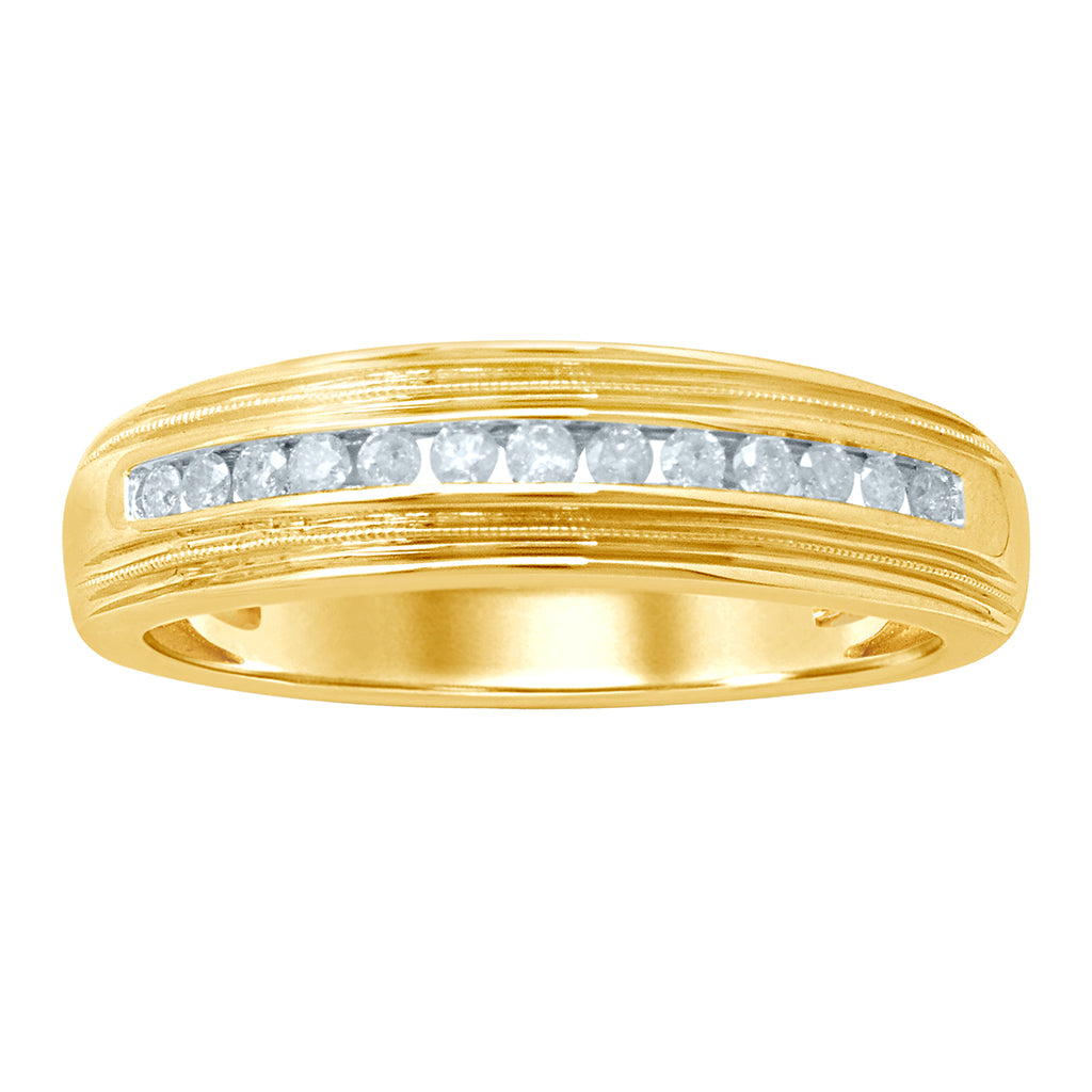 10K Yellow Gold 0.24-0.28 Cttw Diamond Mens Band