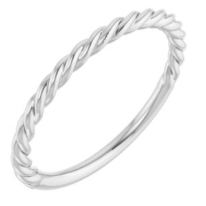 Sterling Silver 1.7 Mm Polished Rope Band Size 7