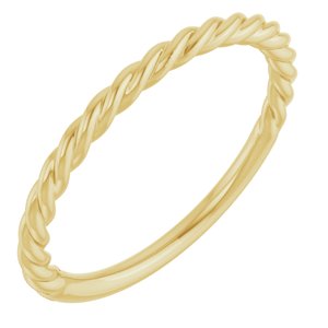10K Yellow Gold 1.7 Mm Polished Rope Band Size 7