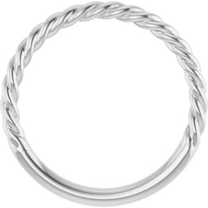 Sterling Silver 1.7 Mm Polished Rope Band Size 7