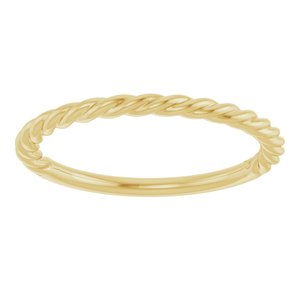 10K Yellow Gold 1.7 Mm Polished Rope Band Size 7