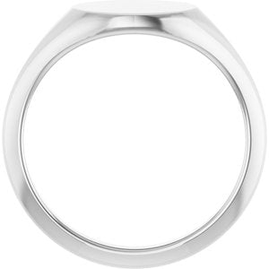Sterling Silver Oval 10 X 8 Mm Brush Polished Signet Ring Size 7