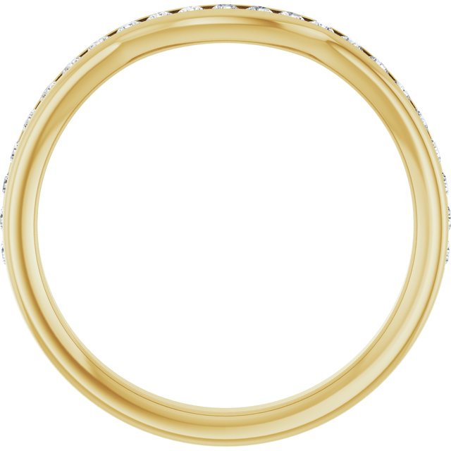 14K Yellow Gold Round 1.5 Mm Polished 1/3 Ctw Natural Diamond Contour Band, Size 7