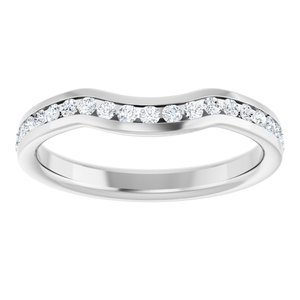 14K White Gold Lab-Grown Diamond Round 1.5 Mm Polished 1/3 Ctw Lab-Grown Diamond Contour Band Size 7