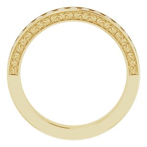 14K Yellow Gold Round 2 Mm 1/2 Ctw Natural Diamond Anniversary Band Size 7