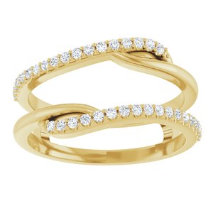 14K Yellow Gold Lab-Grown Diamond Round 1.2 Mm Polished 1/4 Ctw Lab Grown Diamond Ring Guard Size 7