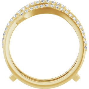 14K Yellow Gold Lab-Grown Diamond Round 1.2 Mm Polished 1/4 Ctw Lab Grown Diamond Ring Guard Size 7