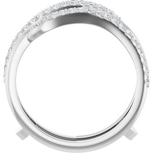 14K White Gold Lab-Grown Diamond Round 1.2 Mm Polished 1/4 Ctw Lab Grown Diamond Ring Guard Size 7