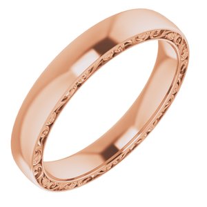 14K Rose Gold 4 Mm Polished Sculptural Band Size 9.5