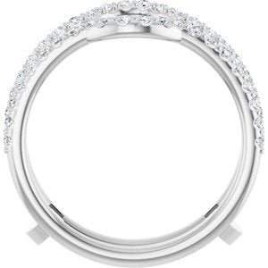 14K White Gold Set Lab-Grown Diamond Round 6.5 Mm Vs, F+ :: 1/3 Ctw Polished 1/3 Ctw Lab-Grown Diamond Ring Guard Size 7