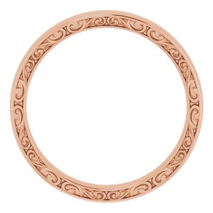 14K Rose Gold 4 Mm Polished Sculptural Band Size 9.5