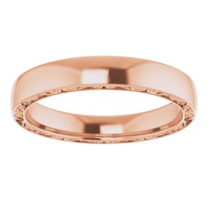 14K Rose Gold 4 Mm Polished Sculptural Band Size 9.5