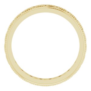 14K Yellow Gold 3 Mm Polished Patterned Design Band Size 7