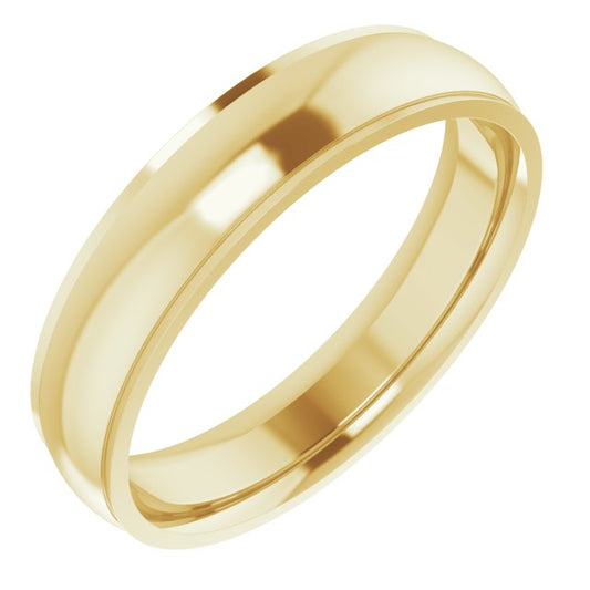 14K Yellow Or White Or Rose Gold Or Sterling Silver Or Platinum Or Palladium Standard Stepped-Edge Comfort-Fit Half Round Band