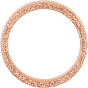 14K Rose Gold 6 Mm Polished Wheat Pattern Band Size 10