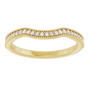 14K Yellow Gold Round 1 Mm 1/6 Ctw Lab-Grown Diamond  Contour Band Size 7