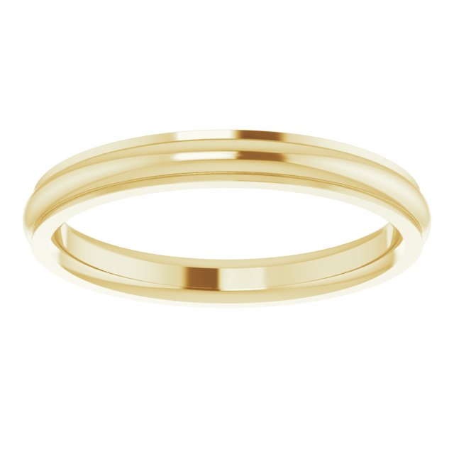 14K Yellow Or White Or Rose Gold Or Sterling Silver Or Platinum Or Palladium Standard Stepped-Edge Comfort-Fit Half Round Band