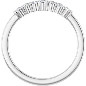 Platinum Round 2 Mm Polished 1/5 Ctw Natural Diamond Anniversary Band Size 7