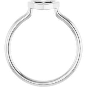 14K White Gold Polished Heart Ring Size 7