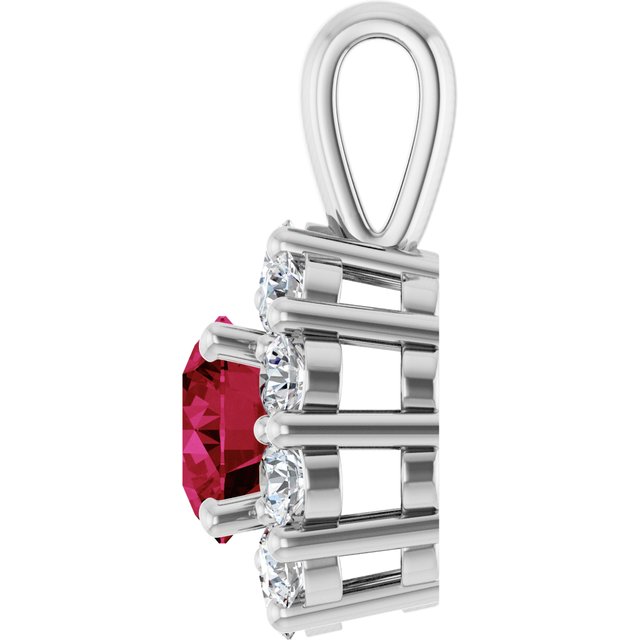 14K Yellow Or White Gold Round  5.2Mm  Si2-Si3, Gh Polished Lab-Grown Gem And 1/3 Ctw Lab-Grown Diamond Pendant