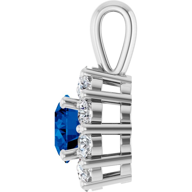 14K Yellow Or White Gold Round  5.2Mm  Si2-Si3, Gh Polished Lab-Grown Gem And 1/3 Ctw Lab-Grown Diamond Pendant