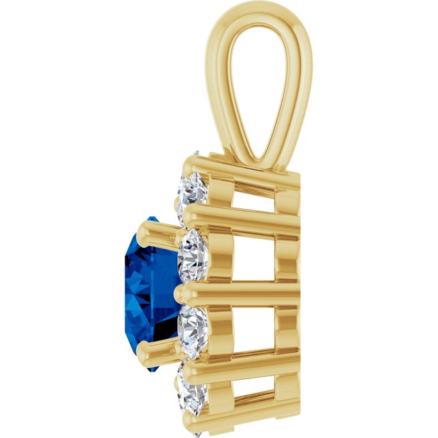14K Yellow Or White Gold Round  5.2Mm  Si2-Si3, Gh Polished Lab-Grown Gem And 1/3 Ctw Lab-Grown Diamond Pendant