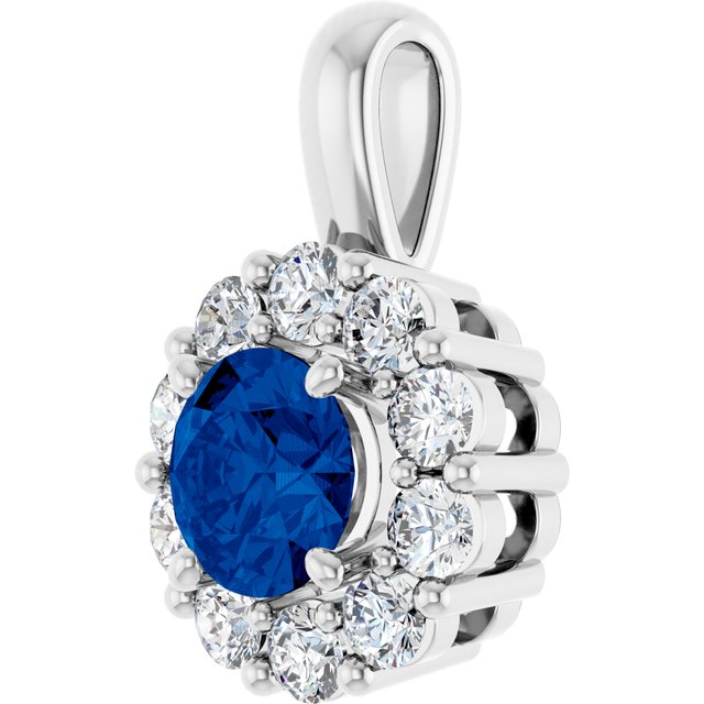 14K Yellow Or White Gold Round  5.2Mm  Si2-Si3, Gh Polished Lab-Grown Gem And 1/3 Ctw Lab-Grown Diamond Pendant