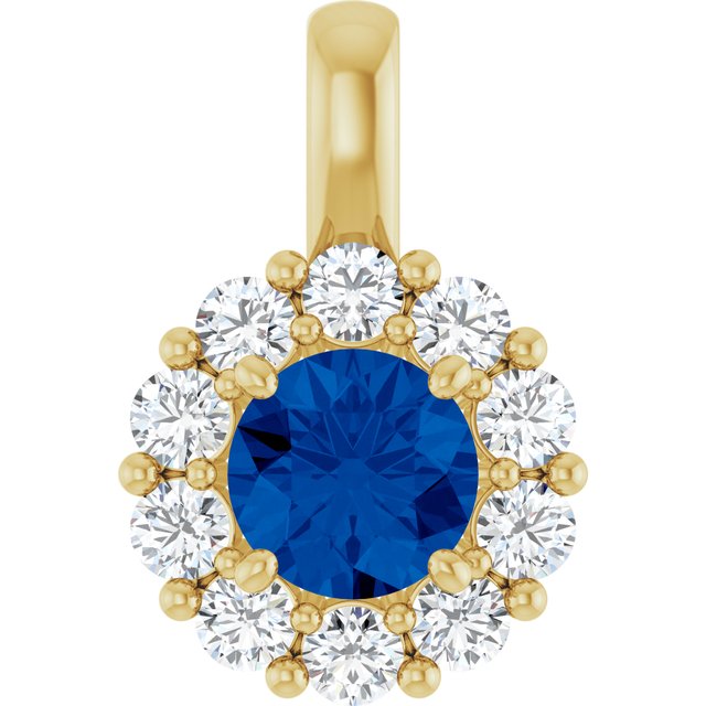 14K Yellow Or White Gold Round  5.2Mm  Si2-Si3, Gh Polished Lab-Grown Gem And 1/3 Ctw Lab-Grown Diamond Pendant