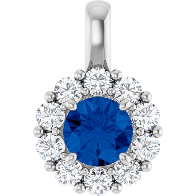 14K Yellow Or White Gold Round  5.2Mm  Si2-Si3, Gh Polished Lab-Grown Gem And 1/3 Ctw Lab-Grown Diamond Pendant