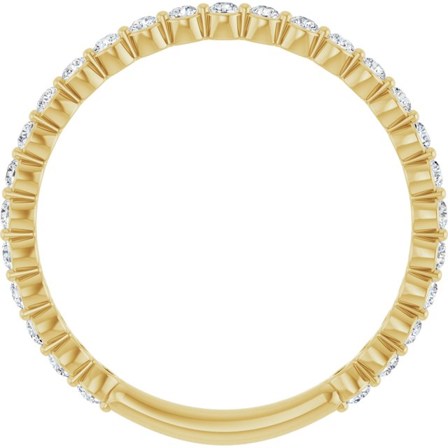 14K Yellow Gold Round 2.5 Mm Polished 1 1/6 Ctw Lab-Grown Diamond Anniversary Band, Size 7