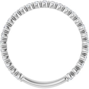 14K White Gold Round 1.5 Mm Polished 1/3 Ctw Lab-Grown Diamond Anniversary Band Size 7