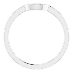 14K White Gold Round 6.5 Mm Polished Matching Band Size 7