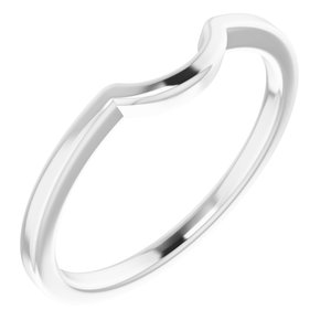14K White Gold Round 6.5 Mm Polished Matching Band Size 7