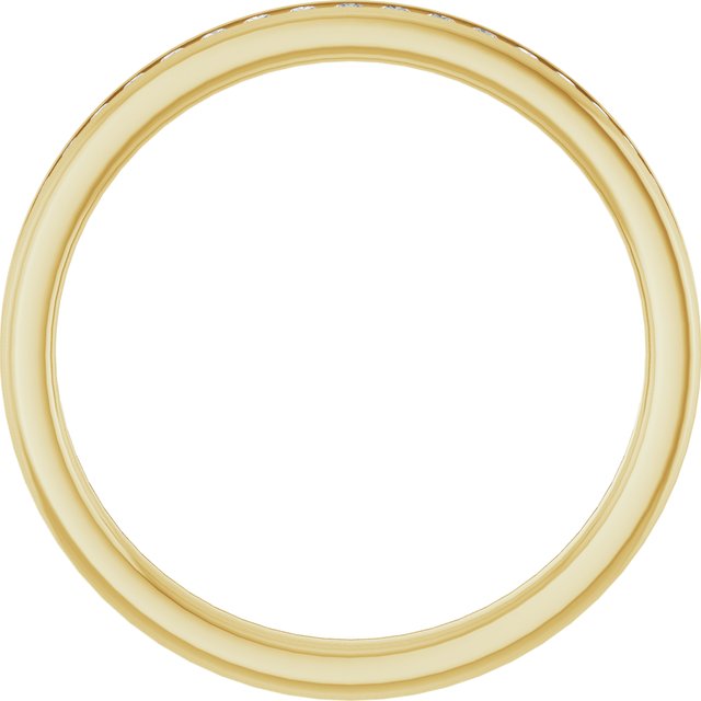 14K Yellow Gold Round 1.3 Mm Polished 1/5 Ctw Natural Diamond Anniversary Band, Size 7