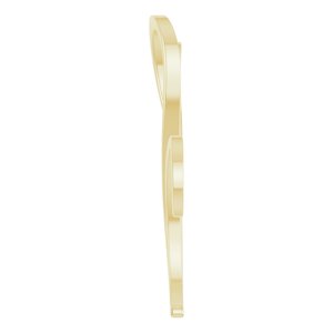 14K Yellow Gold 27.6 X 18.4 Mm Polished Freeform Pendant