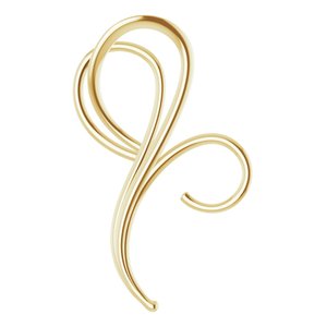 14K Yellow Gold 27.6 X 18.4 Mm Polished Freeform Pendant