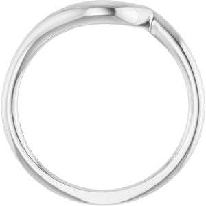 14K White Gold Round 6.5 Mm Polished Matching Band Size 7